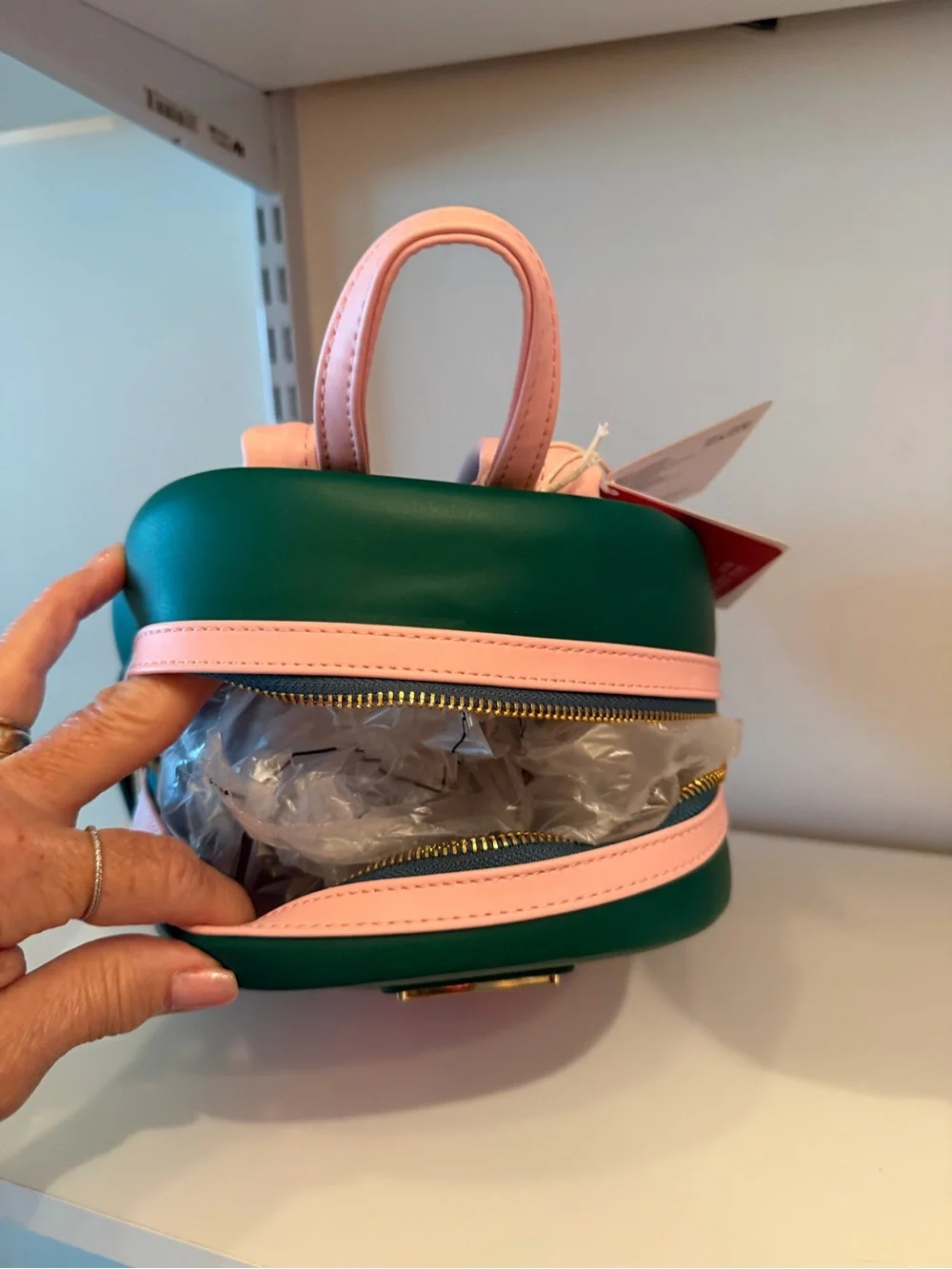 Loungefly Green and Pink Strawberry Shortcake Kids Mini Backpack